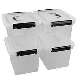 Ggbin 6 Quart Clear Latch Storage Box with Black