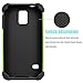 Tekcoo Galaxy S5 Case, [Tmajor] Sturdy [Green/Black] Shock Absorbing Hybrid Rubber Plastic Impact Defender Rugged Slim Hard Case Cover Bumper for Samsung Galaxy S5 S V I9600 GS5 All Carriers