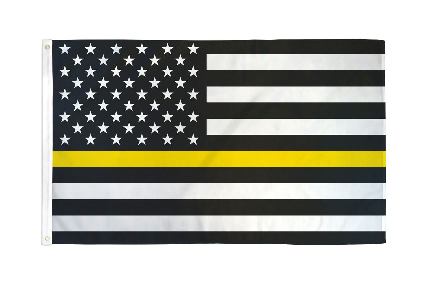 AZ FLAG - Usa Thin Yellow Line Flag - 3x5 Ft - 100D Polyester United States Banner with Two Metal Grommets - Fade Resistant - Vivid Colors - 3' x 5' Feet - 150x90 Cm