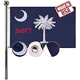 Jayus Embroidery South Canrolina Sates Flags 3x5 Outdoor Double Sided Heavy Duty SC Canrolina Flag Banner with 2 Grommets