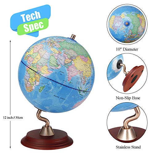 3 World+Globes+Wooden+Stand+Kids