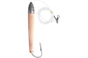 Fish WOW!® 6" Fishing Cedar Plugs Rigged Tuna Mahi Trolling Natural Wood Lure