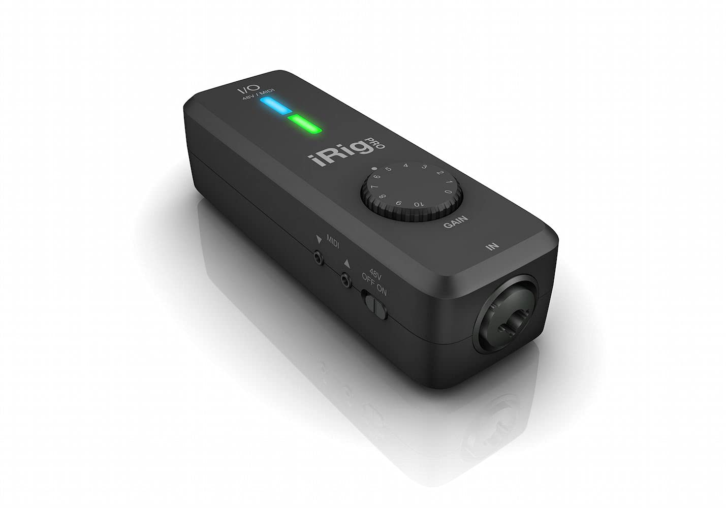 IK Multimedia iRig Pro I/O - Fully Equipped Pocket Audio, MIDI Interface, Recording Studio Quality Sound, 24 bits/96 kHz, Additional Essential Functions for Mobile Recording(Black)