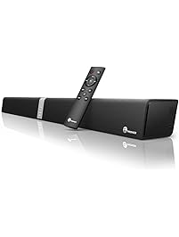 Soundbar, TaoTronics Sound Bar Wired and Wireless Bluetooth Audio (34-inch Speaker, 2 Passive Radiators, Dual Connection Methods, Touch and Remote Control, Wall Mountable, Updated Version)