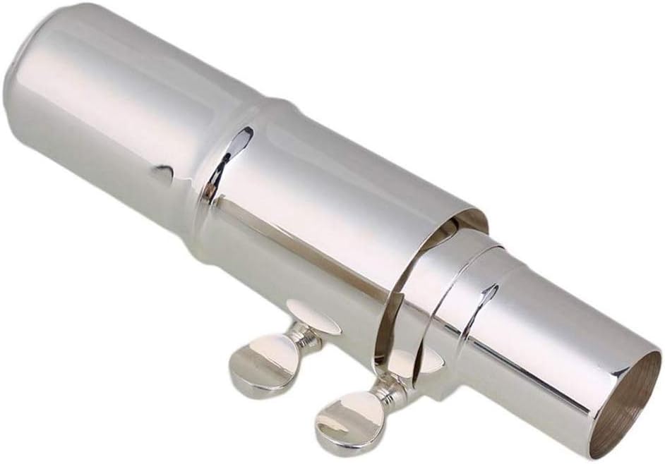 LBSX Soprano Sax Saxophone Silver Nickel-plated Mouthpiece Metal with Mouthpiece Pads for E-flat Alto Saxophone (6C)