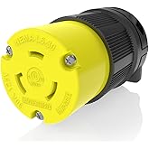Journeyman-Pro 2613 30 Amp 125 Volt NEMA L5-30R 2P 3W Locking Female Plug Connector Black Industrial Grade Grounding 3750 Wat