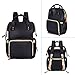 LNGLAT Diaper Bag Multi-Function Waterproof Baby Backpack Durable Stylish Unisex Travel with Insulated Bottle Pocket - Black