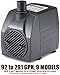 PonicsPumps by ZAHGO PP21105: 211 GPH Submersible Pump with 5' Cord - 12W… for Hydroponics, Aquaponics, Fountains, Ponds, Statuary, Aquariums & more.
