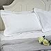 Brandream White Paisley Quilted Pillow Shams Cotton Standard Size Pillow Cases Set of 2 Comfy Soft Decorative Pillow Covers
