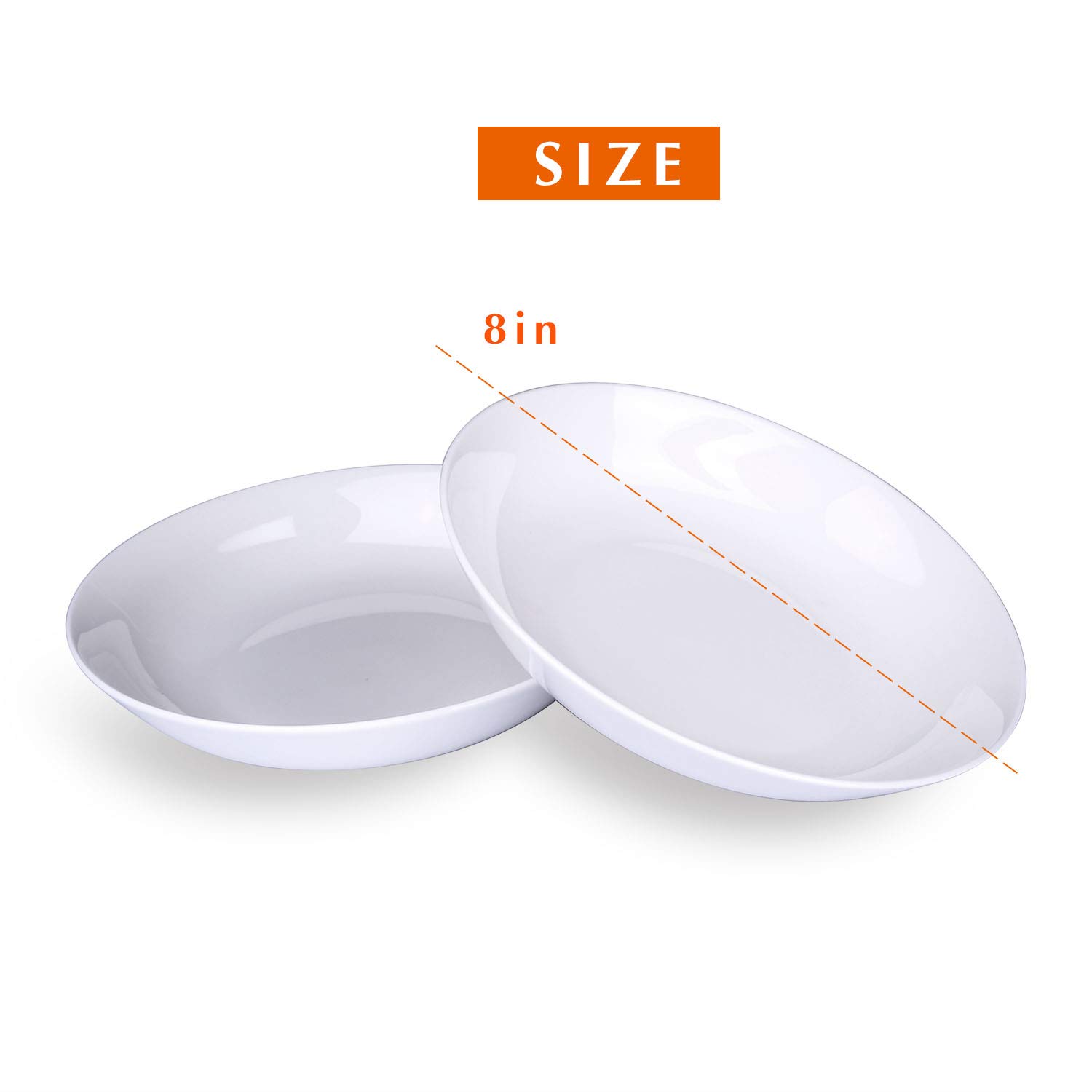 Alt-Gt Porcelain Dinner Plates Set of 4, Bread and Butter Pates, 8 inch Pasta Plates Dinnerware Set for Salad/Desser