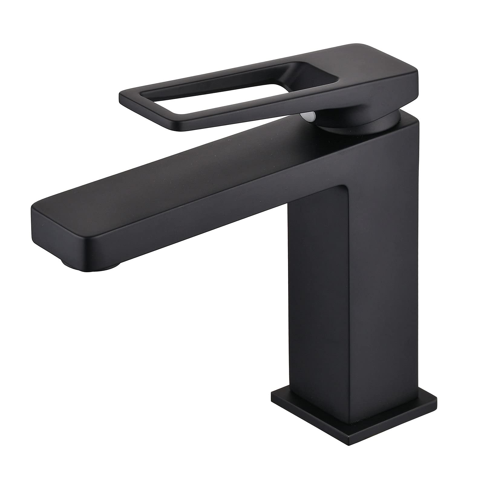 Black Bathroom Basin Mixer Taps, Bathroom Sink Tap Single Lever, Modern Bathroom Tap Faucet, Solid Brass, SHUNLI