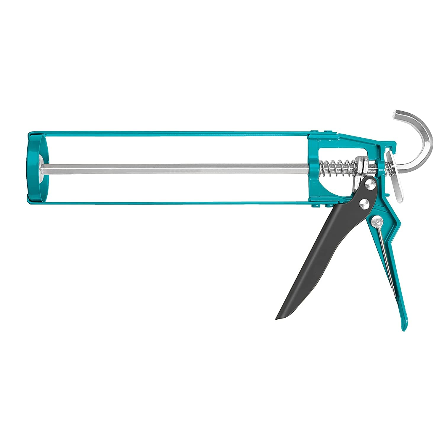 TOTAL - Silicone Applicator Gun | Double Push Plate | Ergonomic Aluminium Handle | Corrosion Resistant Steel | Ideal for Sealing Joints | Multicoloured, 230 mm, Chrome Vanadium (Cr-V)