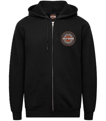 Amazon.com: Harley-Davidson Men's Lightning Crest Full-Zippered