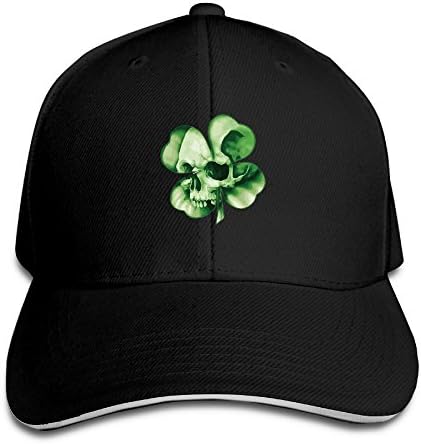 Clovers Irish Skull Unisex Peaked Baseball Cap Adjustable Snapback Hats