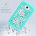 Core Prime Case, Galaxy Prevail LTE Case, Heng Tech (TM) Flower Design Studded Rhinestone Crystal Bling Hybrid Armor Defender Case Cover for Samsung Galaxy Core Prime