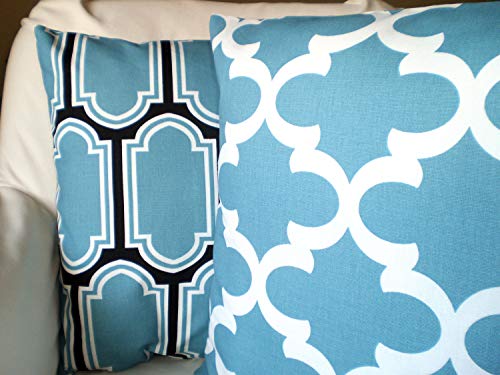 Monroe Valentine Sale Blue Pillowcase Covers Decorative Throw Pillowcases Cushion Cover Regatta Blue Off White Fargo Fynn Couch Sofa Bed Set of 2