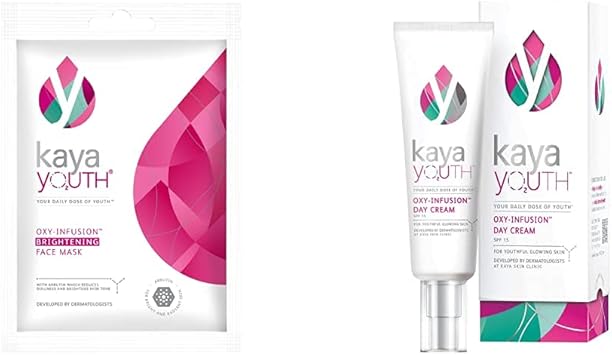 Kaya Youth Oxygen Boost Brightening Face Mask & Kaya Youth Oxy-Infusion Day Cream, with SPF 15 20 gm