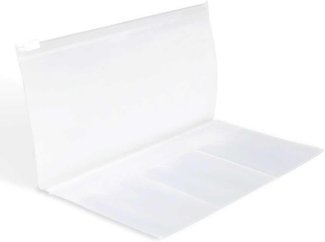 Zipper Pouch Pocket Case Refill Pack For Travellers Notebook 8.25"x4.3" - Clear Zipper Pouch PVC Clear Insert For Standard Leather Journal Refillable Traveller's Notebook TN - 3 Plastic Card Slots