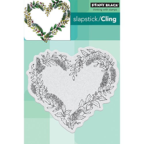 Penny Black Heart Wreath Cling Unmounted Rubber Stamp (40-482)