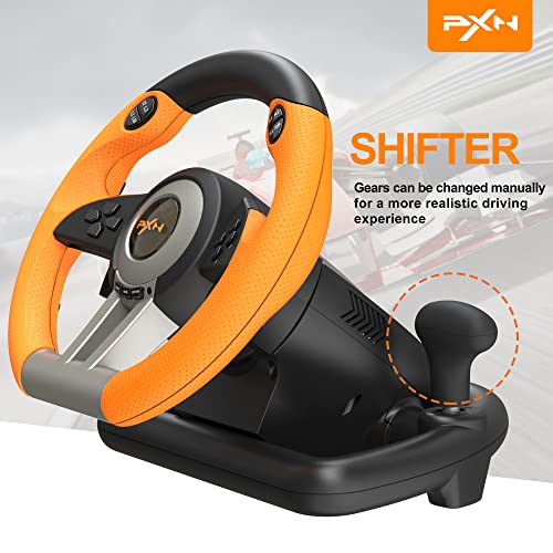 PXN Racing Wheel Gaming Steering Wheel for PC, V3II 180 Degree Driving