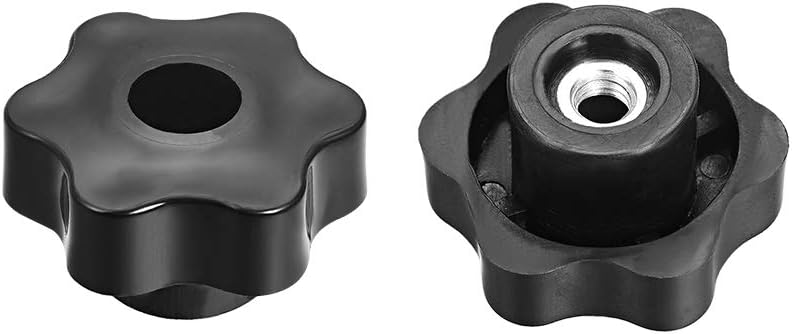 uxcell Clamping Handle Screw Knobs Handle M8 Threaded Through Hole Star-Shape.5pcs, Black - Image 4