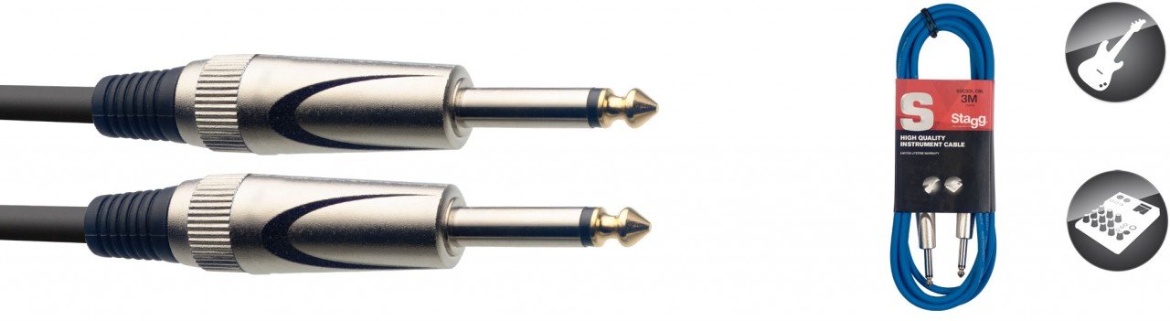 Stagg SGC3DL CBL 3M/10FT Instrument Cable - Blue