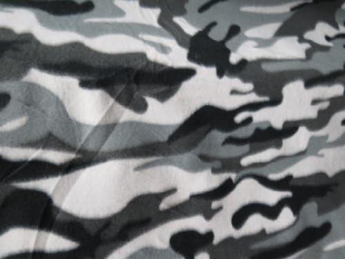 1 X Grey Camouflage Fleece 58 Inch Fabric By the Yard (F.E.®)