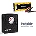 AUTO-VOX Portable Mini Air Compressor Air Pump Tire Inflator，3 Nozzle Adapters & Pressure Gauge & LED Light, for Cars, Bicycles and Balls，Air Mattress Beds, and Pool Floats