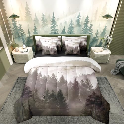 Erosebridal Green Smoky Forest Comforter Set