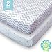 Ziggy Baby Crib Sheet Fitted Jersey Cotton (Chevron Cross Blue/Grey)