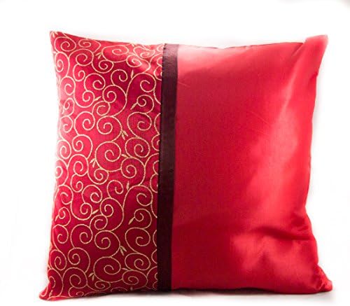 Narphosit 16x16 Inchs Gold Aurora Throw Pillow Cover Decorative Sofa Couch Cushion Cover (Black/Red) (red)