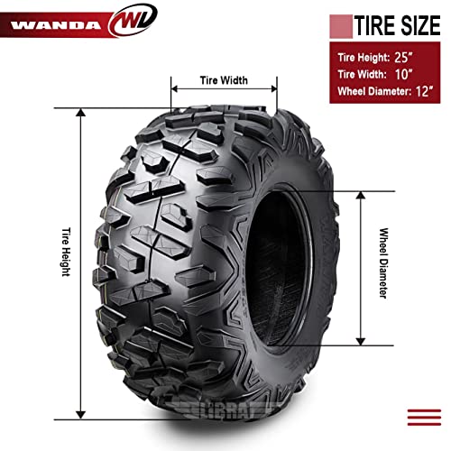 One WANDA ATV UTV Tire AT 25x1012 25x10x12 6PR Bighorn Style 10376