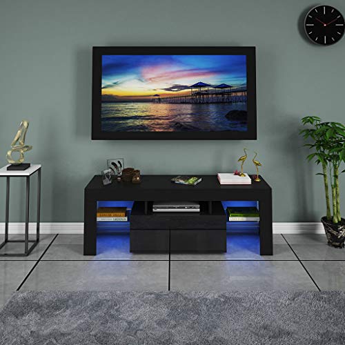 TV Stand LED Lights Television Media Storage Console Modern