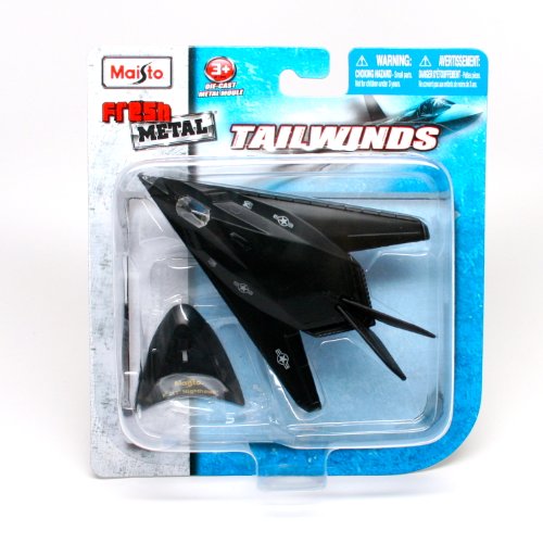 Maisto Fresh Metal Tailwinds 1:150 Scale Die Cast United States Military Aircraft - U.S. Air Force Stealth Ground Attack Aircraft F-117 Nighthawk with Display Stand (Dimension: 3-1/2