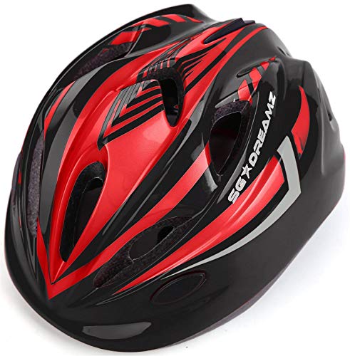 Kids Bike Helmet â€“ Adjustable from Toddler to Youth Size, Ages 3 To 7 - Durable Kid Bicycle Helmets with Fun Racing Design Boys and Girls will LOVE - CSPC Certified for Safety (Black Red With Light)