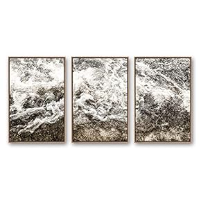3 Piece Framed CanvasWall Art for Living Room, Bedroom Golden Waves Canvas Prints for Modern Home Decoration Ready to Hang - 16"x24"x3 Panels