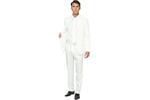Offstream Men's Party Costume - 2 Piece Solid Color Outfit for Halloween Party with Jacket - Pants & Tie