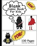 Blank Comic Book - For Kids: 7.5 x 9.25, 130 Pages,For drawing your own comics, ideas and sketches by Blank Manga Book, Manga Paper