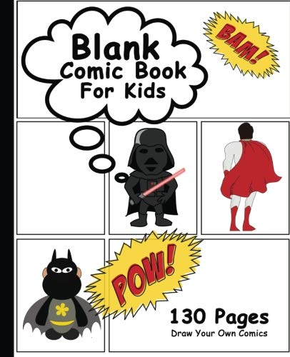 Blank Comic Book - For Kids: 7.5 x 9.25, 130 Pages,For drawing your own comics, ideas and sketches by Blank Manga Book, Manga Paper