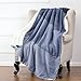 Bedsure Sherpa Throw Blankets Gradient Blue Twin Size Fleece Bed Blankets, Reversible Fuzzy Soft Cozy and Warm Sofa Fluffy Blanket 60