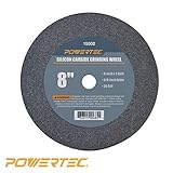 POWERTEC 15502 5/8" Arbor 36-Grit Silicon Carbide Grinding Wheel, 8" by 1"