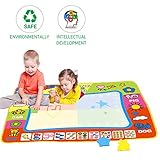 Guardhome Magic Water Mat Painting Large Doodle Mat Suitable for 2 3 4 5 Years Boys Girls for Old Children Creative Painting Water Magic Mat Toddler Toys (1Doodle Mat 4 Pens 8 Painting Models)
