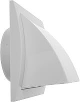 Repa Market 4" 100mm Exhaust Vent Hood w/ Rain Cover & Damper - White ABS Wall view 7