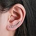 Chicinside Ear Cuff Pin Cubic Zirconia Ear Crawlers Climbers 1 Pair (Silver)