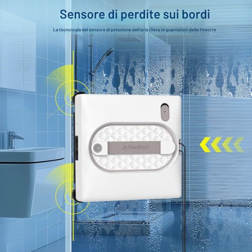 AlfaBot GLS480 Robot Window Cleaning Robot | Automatic Window Cleaner 5000 Pa with 4 Spray Nozzles, 5 Cleaning Modes, 100 ml Tank
