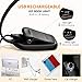 LED Book Light, HOLIFE Mini Rechargeable Reading Lights Portable Easy Clip on Reading Lamp Soft Table Light with 3-level Brightness, Eye-care Protection for Bookworms, Night Reading, Kindle