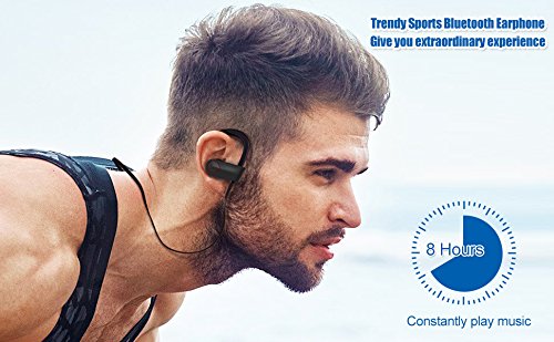 YIIYAA Wireless Bluetooth Headphones 4.1 On-Ear Bluetooth Earbuds Built-in Mic Stereo Sound Noise Cancelling IPX4 Waterproof Sweatproof Wireless Earbuds for Running Exercising-Red