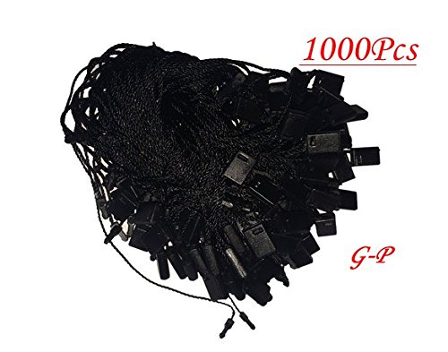 7" 1000 Pcs Black Hang Tag Nylon String Snap Lock Pin Loop Fastener Hook Ties
