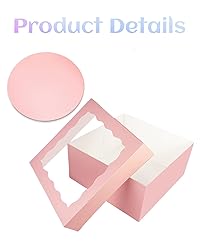Bakepacker Matte Pink 12x12x8 Inches 36-Packs Cake