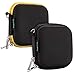 TouchFine Earbuds Carrying Case,Eva Hard Headphone Case for iPod/MP3/Earphones/Usb Cable(2Pack)-Black+Black/Yellow